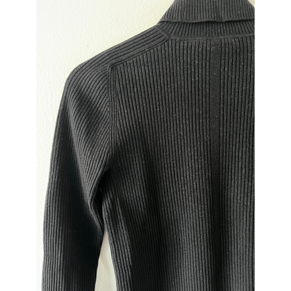 Everlane Ribbed Knit Turtleneck Sweater Wool Blend Black size large - Picture 8 of 12